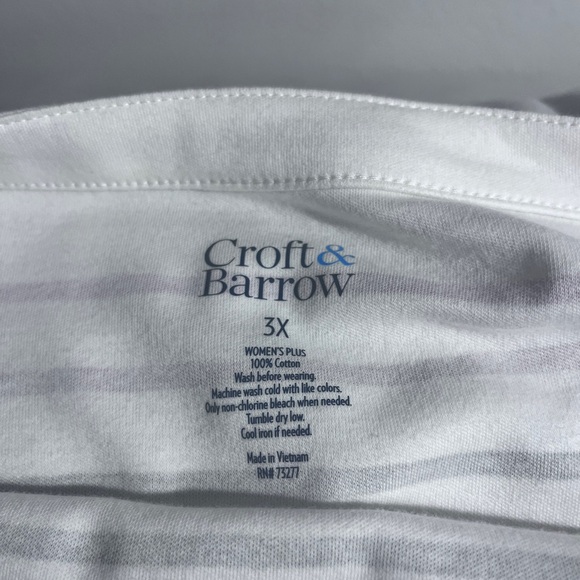 Women's Striped Top Shirt Multi Color 3X - Picture 6 of 9